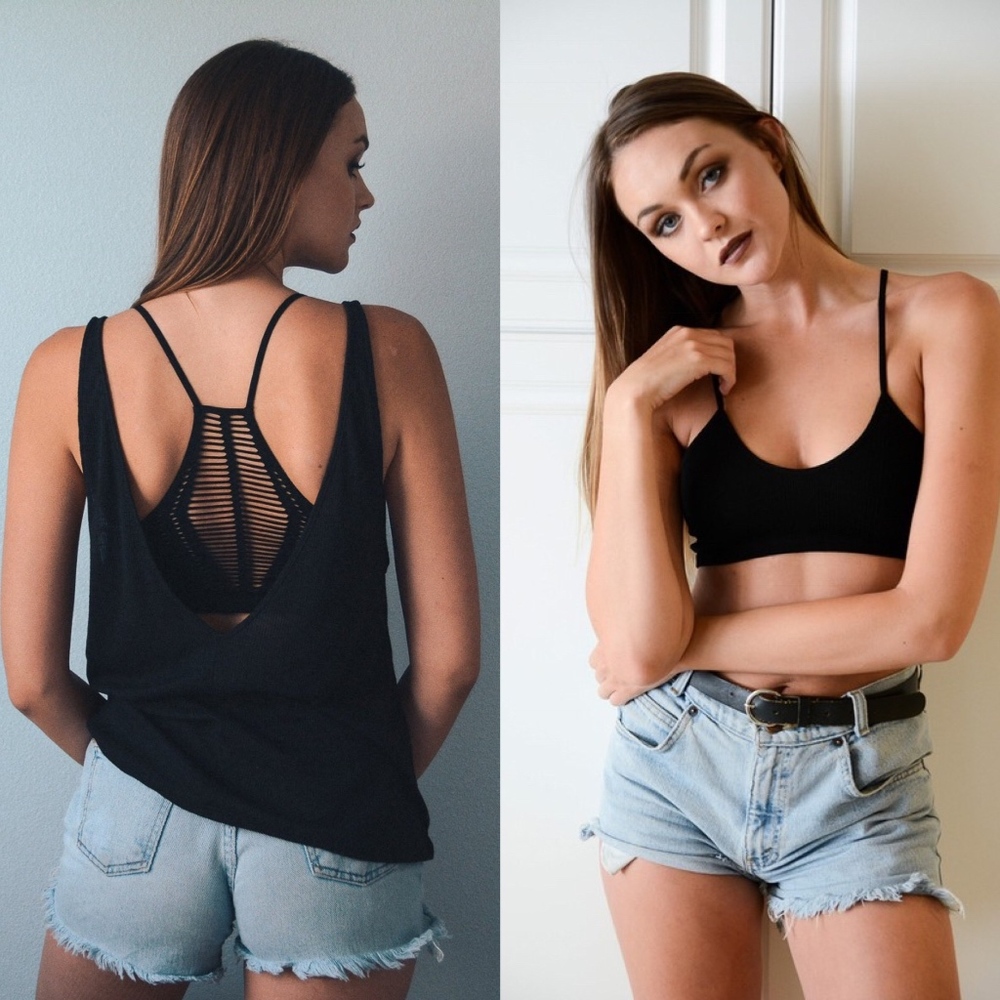 GLAM // LOUNGE Seamless Slash Racer Back Bralette - Picture 1 of 2